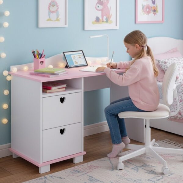 Písací stôl SRDCE  (výber farieb)