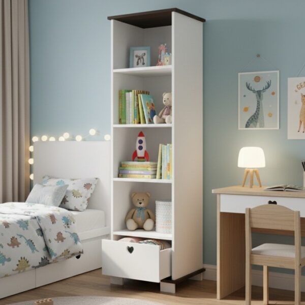 Knižnica SRDCE so zásuvkou  (výber farieb)