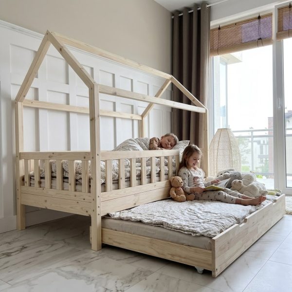 Posteľ Domček Blanco Plus 200x140 (s prístelkou)