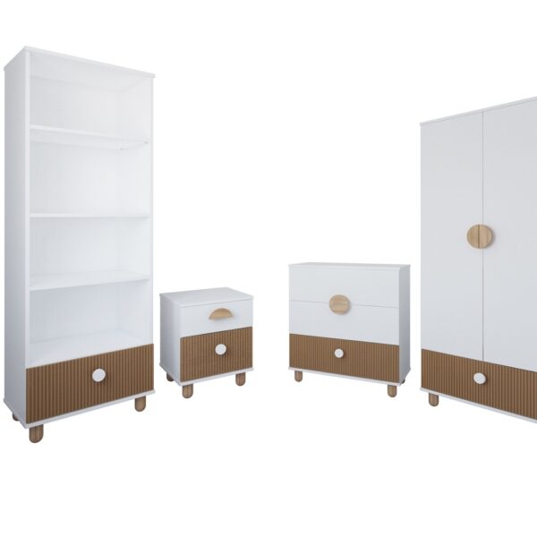 Zostava nábytku 4ks - LOUFIT PW bielo/prírodná