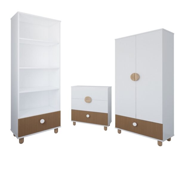 Zostava nábytku 3ks - LOUFIT PW bielo/prírodná