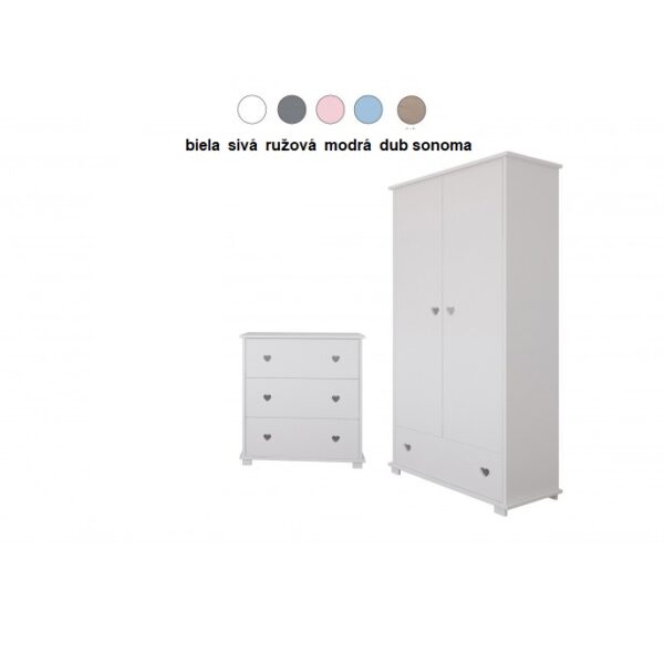 Zostava nábytku 2 ks - SRDCE  (výber farieb)