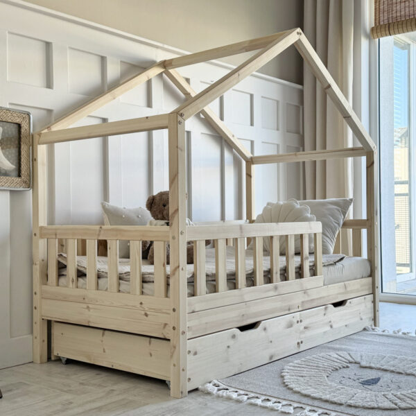 Posteľ Gabby Plus 190x100 (2 zásuvky) prírodné drevo (rýchle dodanie)