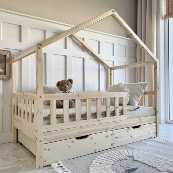 Posteľ Gabby Plus 200x100 (2 zásuvky) prírodné drevo (rýchle dodanie)