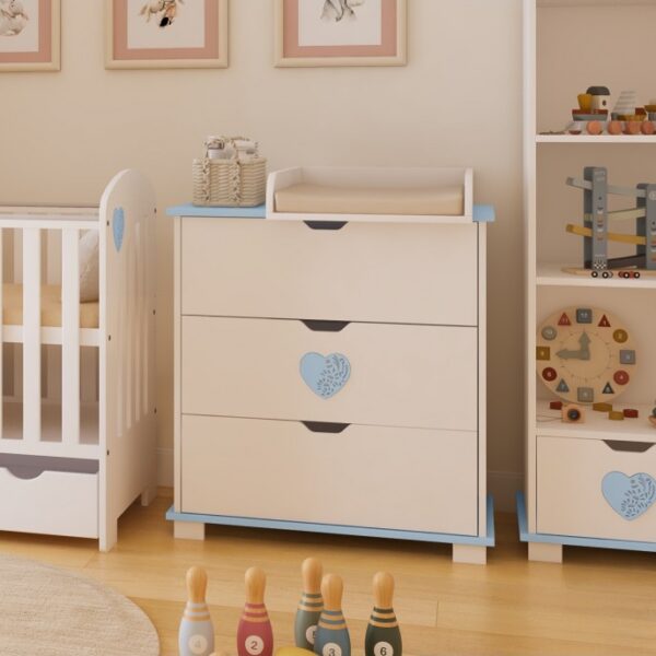 Komoda HEART s tromi zásuvkami  (výber farieb)