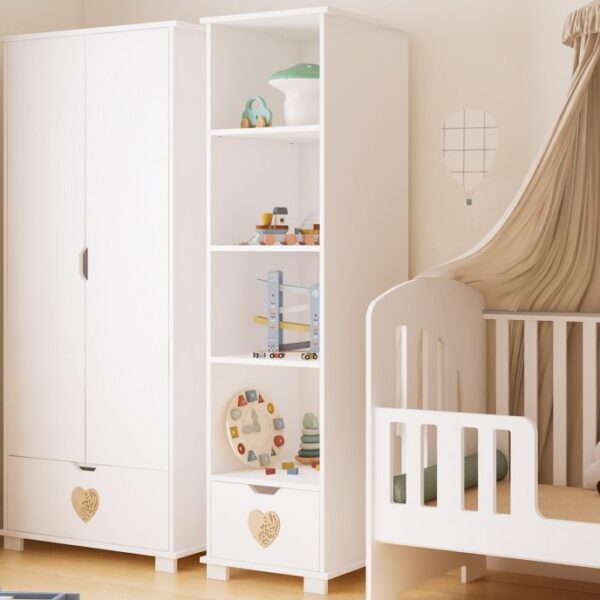 Knižnica  HEART so zásuvkou  (výber farieb)