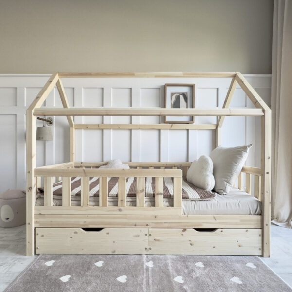 Detská posteľ Blanco Plus 200x120 (2 zásuvky) prírodné drevo (rýchle dodanie)