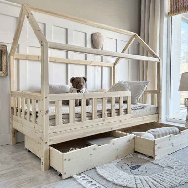 Detská posteľ Blanco Plus 200x100 (2 zásuvky) prírodné drevo (rýchle dodanie)