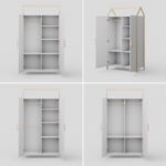 Detská skriňa Double House line – elegantná skriňa House line pohľad 12