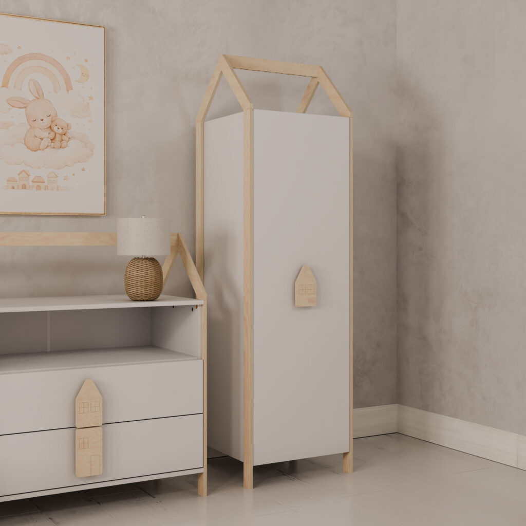 Detská skriňa Simple House line – elegantná skriňa House line pohľad 3